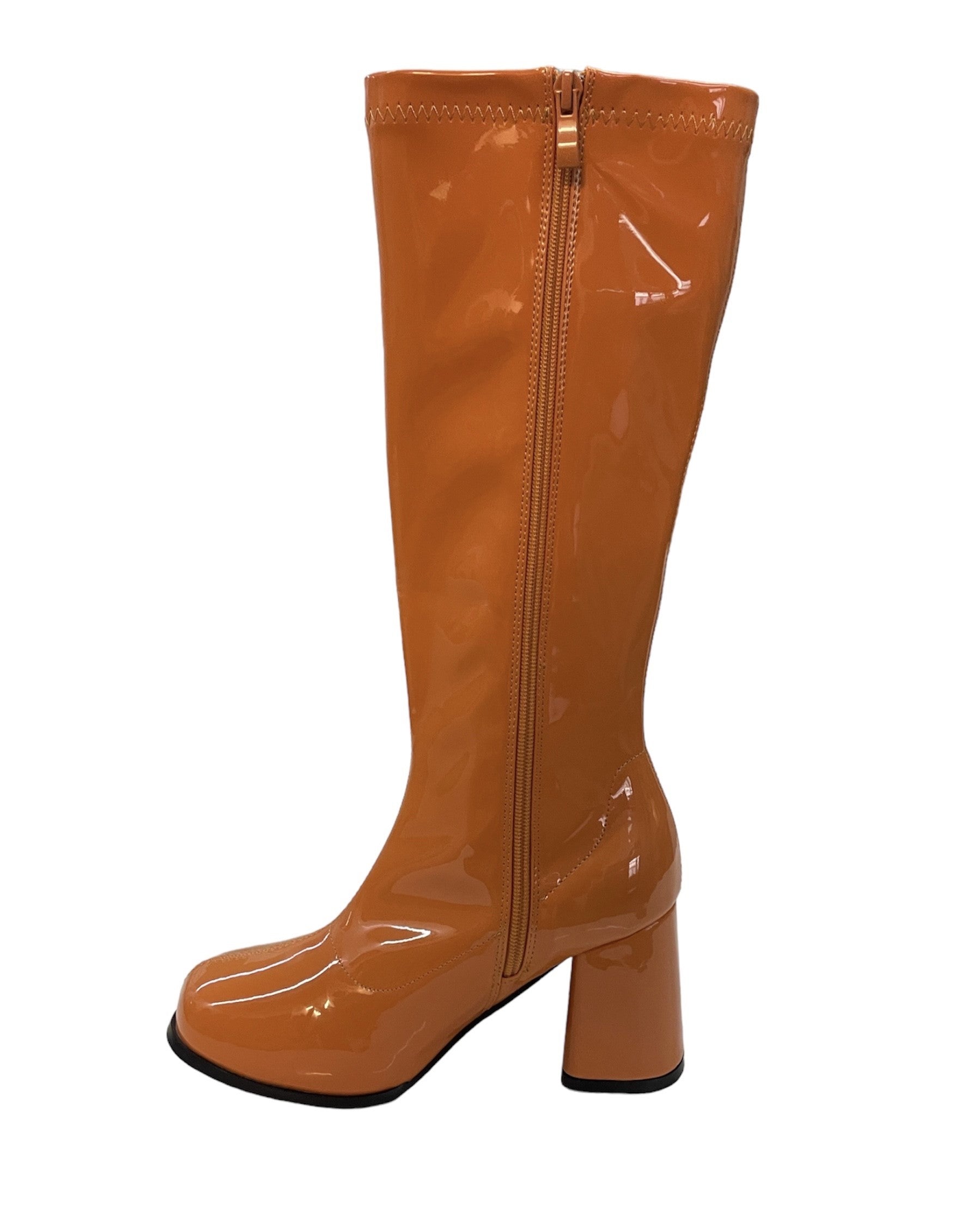 Orange store patent boots