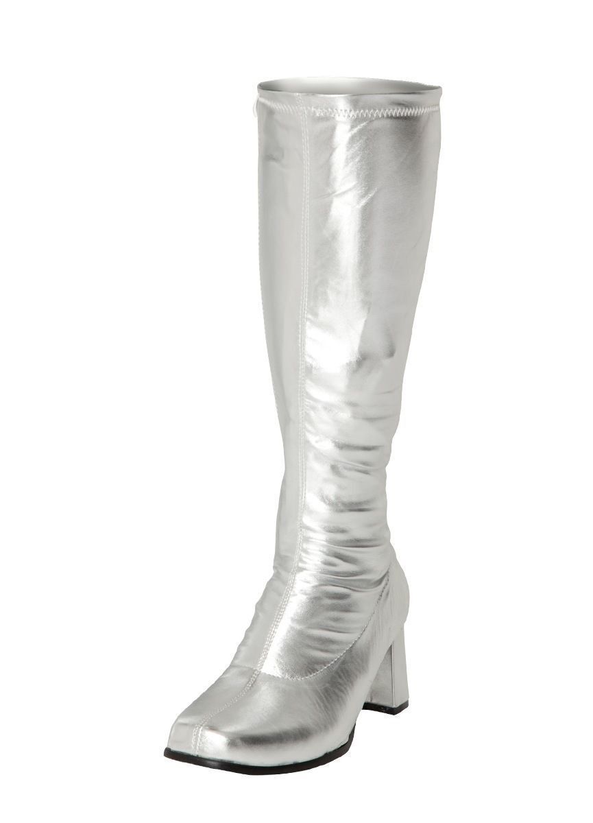 GoGo Boots Silver Patent