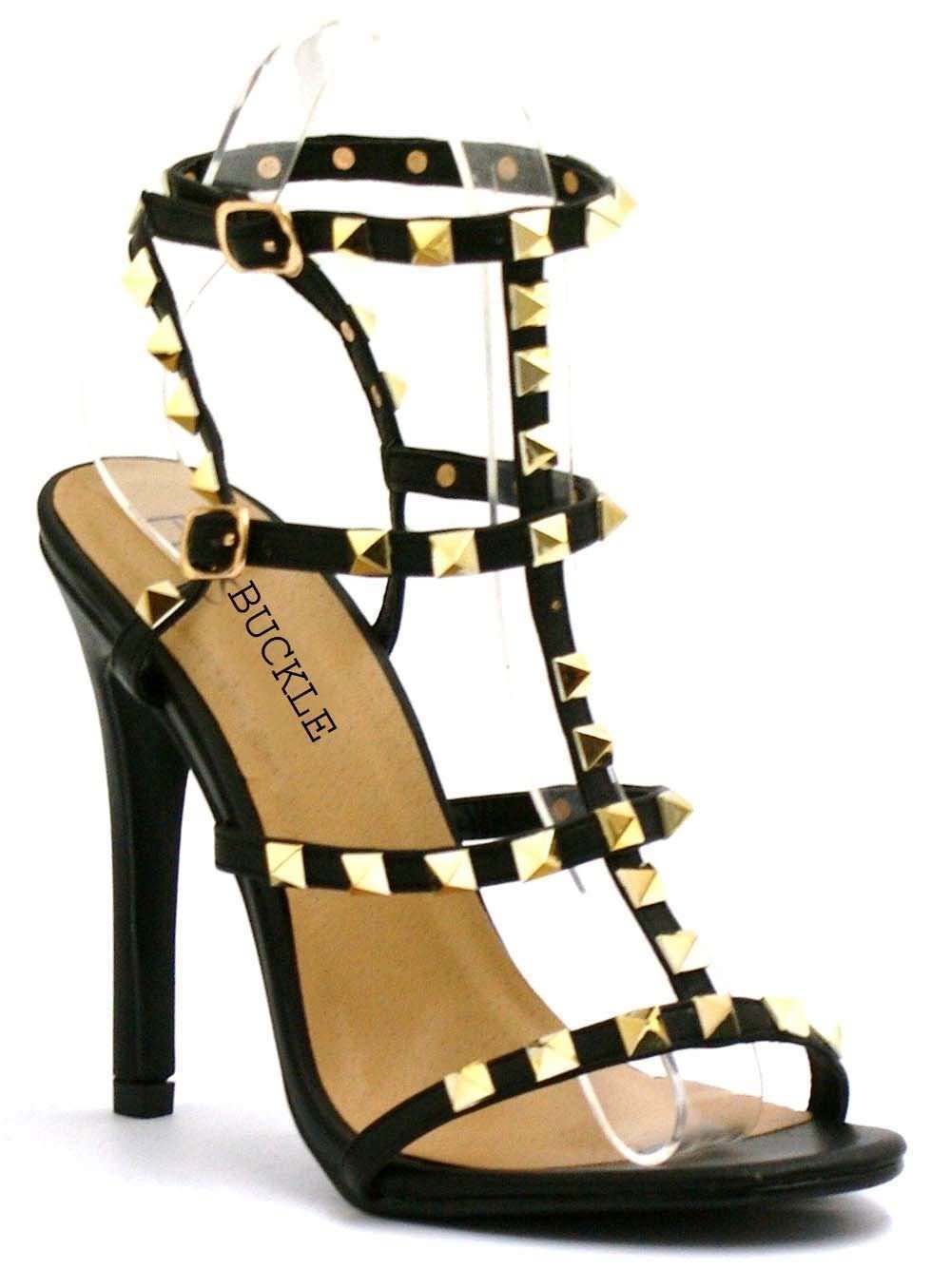 Black Gladiator Block Heels | Evening Sandals | Greek Chic Handmades