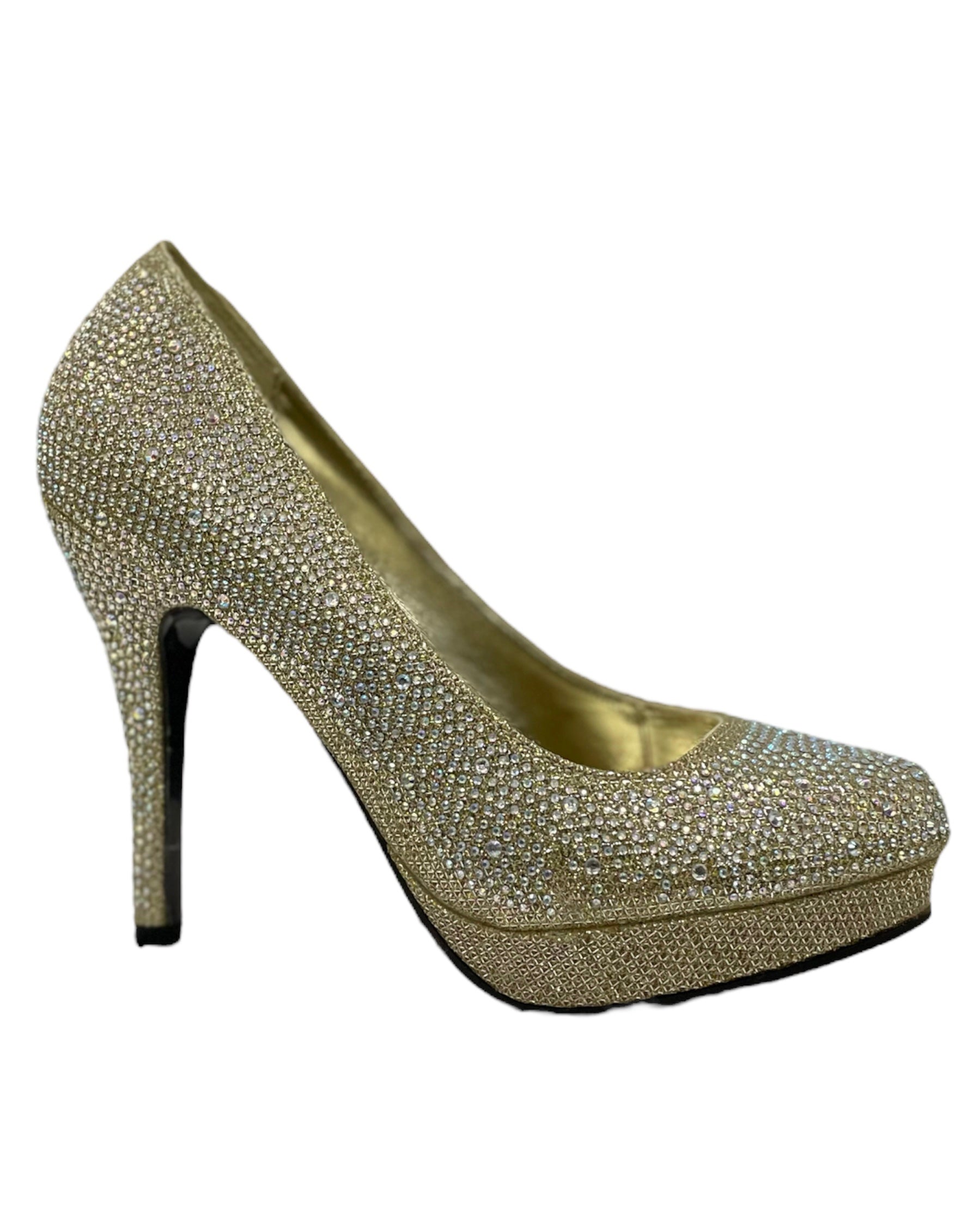 Gold sparkly court store shoes