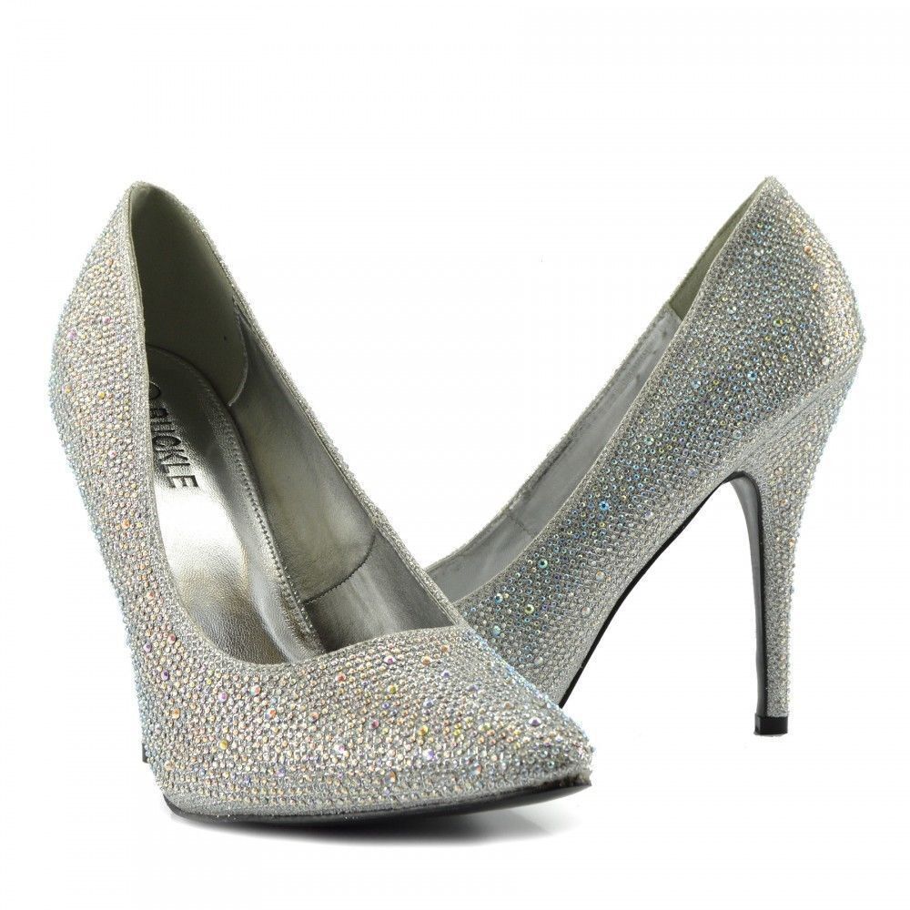 Silver closed hot sale toe heels