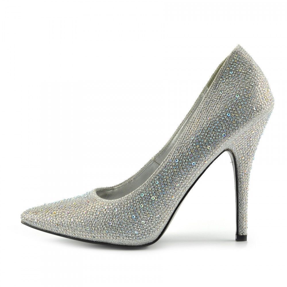 Silver pumps size on sale 12